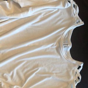 EUC Cold shoulder white top